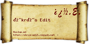 Ökrös Edit névjegykártya